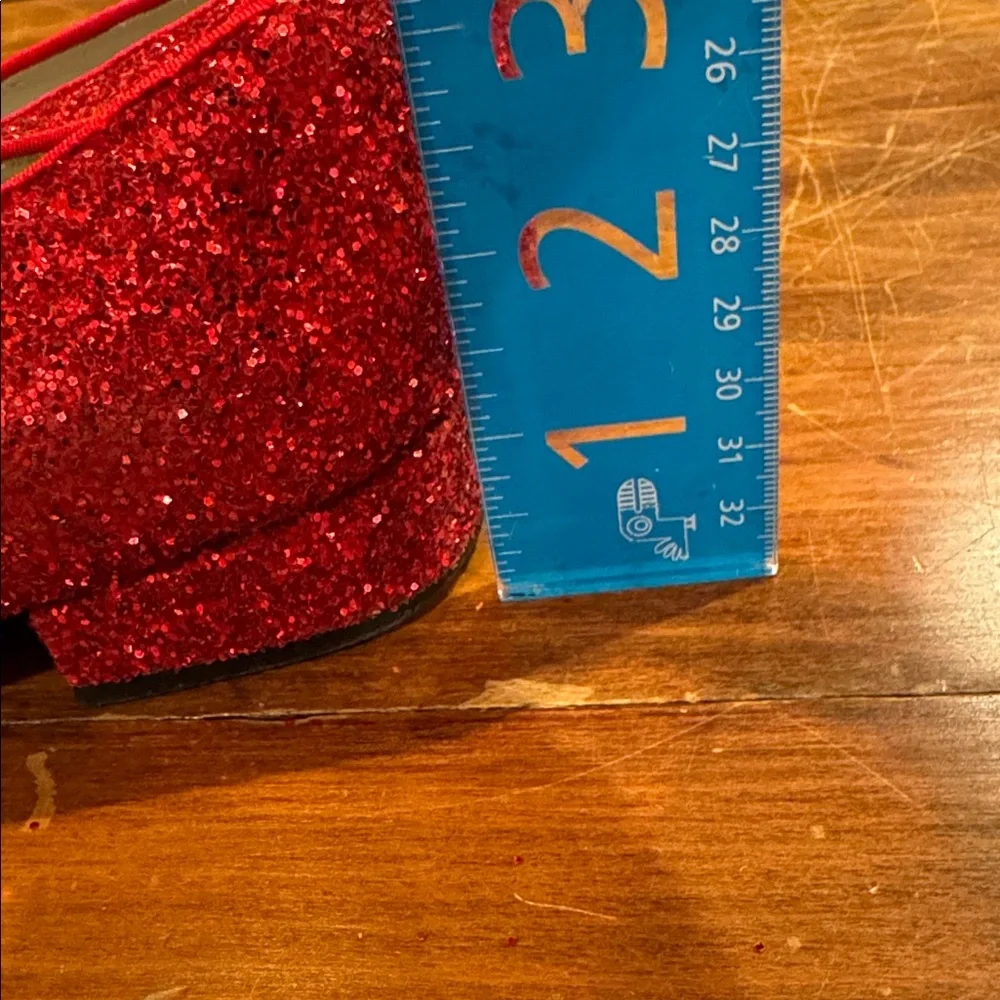 CIRCO Red Glitter Dorothy Wizzard OZ Slip On Shoes Little Girls Size 3 Costume